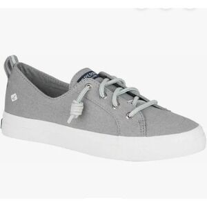 Sperry Women's Crest Vibe Grey Canvas Sneakers/Boat & Leather Laces Sz 9.5M NEW!